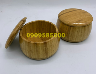 Hộp cờ vây gỗ trúc (set 2 cái)